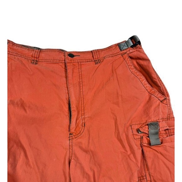 Vintage 00's Y2K Baggy Abercrombie & Fitch Orange Paratrooper Cargo Pants Large - Picture 3 of 10